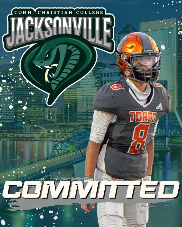 I am blessed to say I am 100% committed to JAA Christian Community College! #agtg 
@KevinJDoelling @ZachHarbison @coachturpen @TCHSTorosFB @CoachJoeNieves