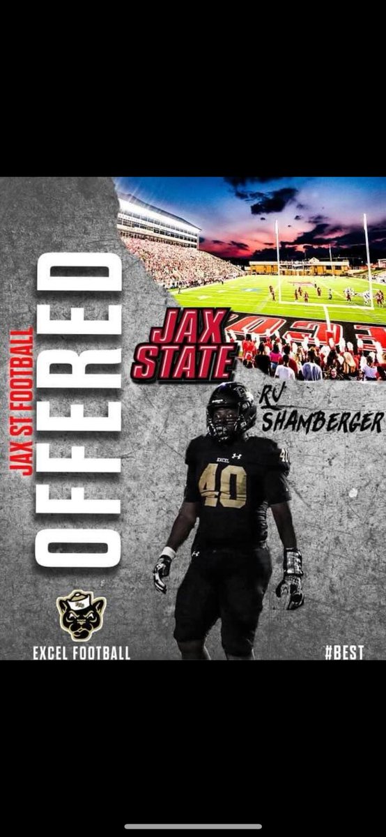 Reggis Shamberger (@reggissham) on Twitter photo After a great conversation with coach <a href="/coach_willgreen/">William Green</a> i will like to announce my 2nd D1 offer to Jax State.❤️🖤 After a great conversation with coach <a href="/coach_willgreen/">William Green</a> i will like to announce my 2nd D1 offer to Jax State.❤️🖤