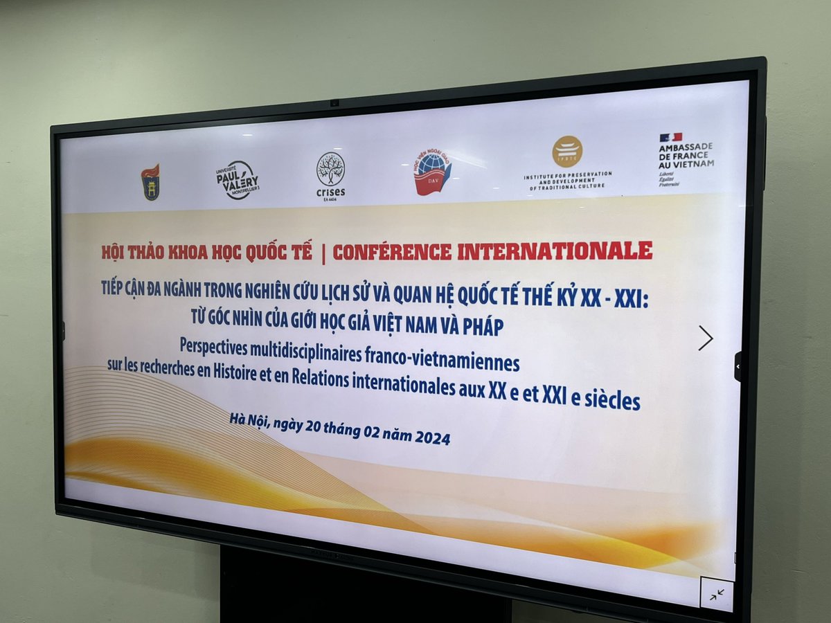 PascalGriset's tweet photo. Contributeur @UmrSirice au colloque Franco Vietnamien sur l’Histoire des relations internationales à Hanoi L’Universite a pour devise Honoring the Past Embrassing the Future … Convergence avec nos recherches pour  la diplomatie scientifique @SciDipAlliance @Sorbonne_Univ_ @CNRS https://t.co/9eknqltKe0