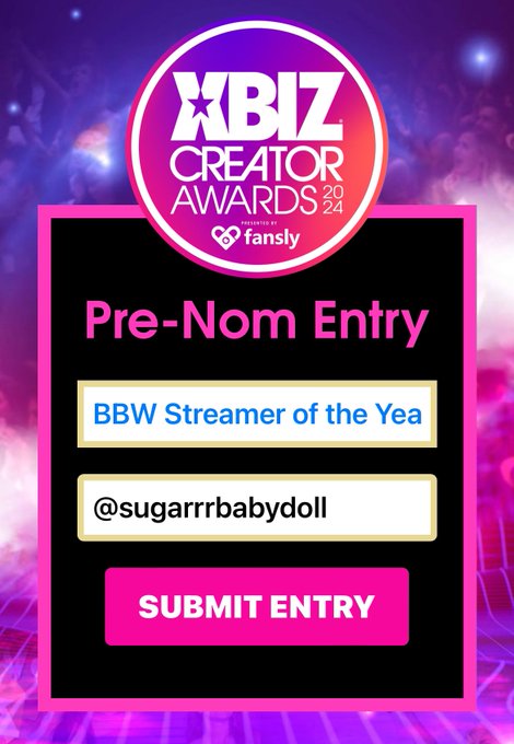 Please nominate me for BBW Streamer of the Year 💞 https://t.co/x4h3KvkPb7