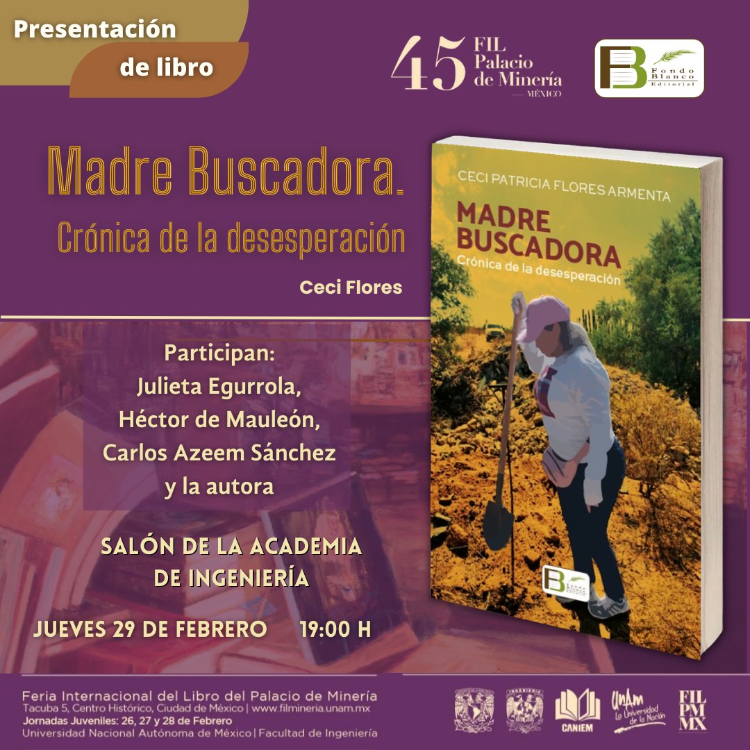 EdFondoBlanco's tweet photo. Procura llegar 15 minutos antes de las 19:00 h, ya que una vez cerrada la puerta del reciento, ya no se permitirá el acceso.
¡No faltes!

#HastaEncontrarles #FeriaDeLibro #FosasClandestinas #DesapariciónForzada #NovedadEditorial #LlamadoDePaz #NosFaltanTodasYTodos #NoMásViolencia https://t.co/34uBswjFo9