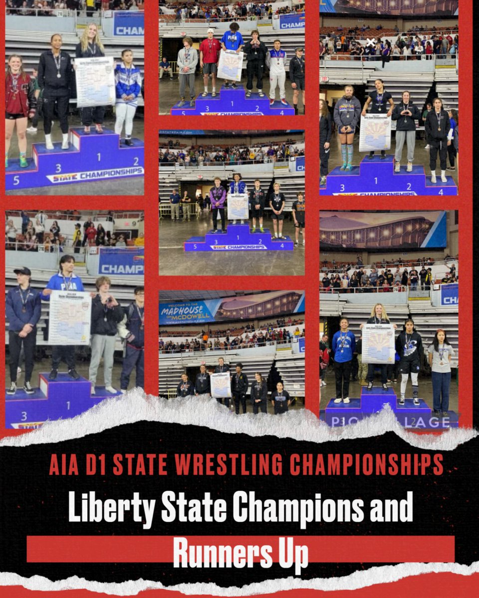 Congratulations Liberty Wrestling State Champions:  Claire Avery--Lola Hunt--Lily Hunt
Congratulations Liberty Wrestling State Runners Up:  Jeremy LeBlanc--Mitchell Wheeler--Taylor Colangelo--Carson Miles
Way to represent <a href="/LHSAthletics22/">Liberty Lions Athletics</a> and @LWC_program
#WeAreLiberty