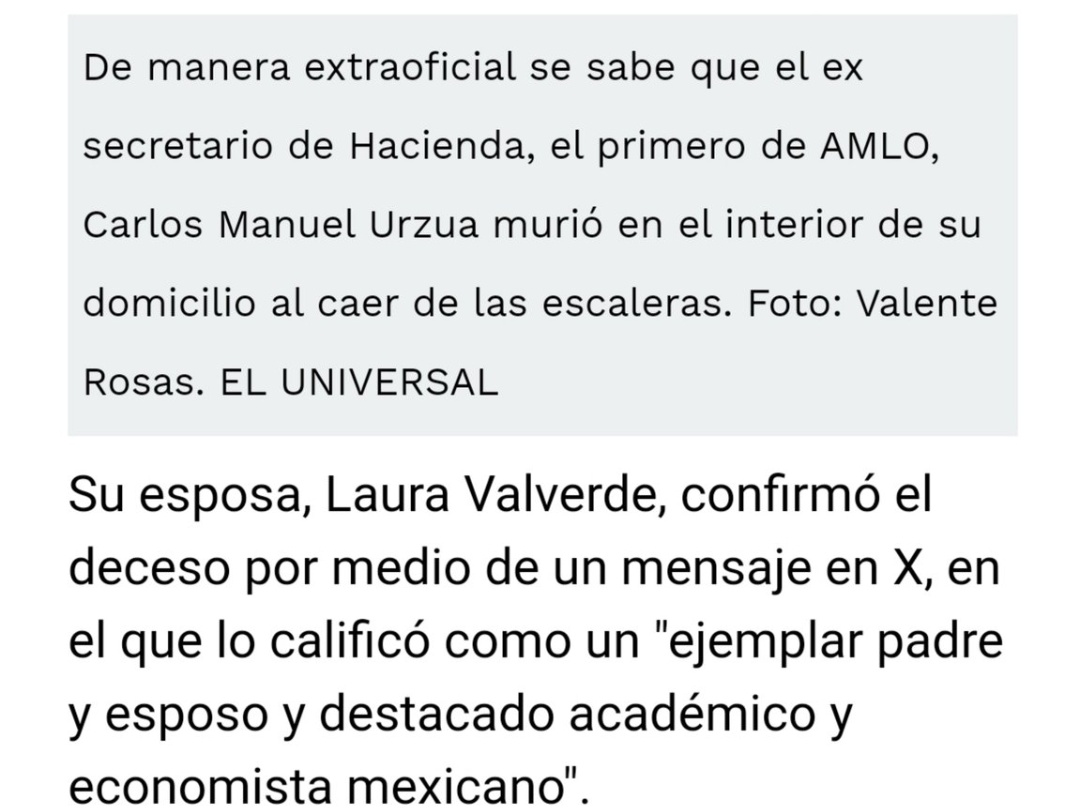 GuacamayanLeaks's tweet photo. La muerte de Carlos Urzúa ex Secretario de Hacienda de @lopezobrador_ es por lo menos sospechosa. 

Una de sus últimas declaraciones fue que en los programas de apoyos sociales del gobierno hay 600 mil beneficiarios fantasmas.

#GuacamayaLeaks
#GuacamayaNews
#CarlosUrzua https://t.co/Fezr9fHqWg