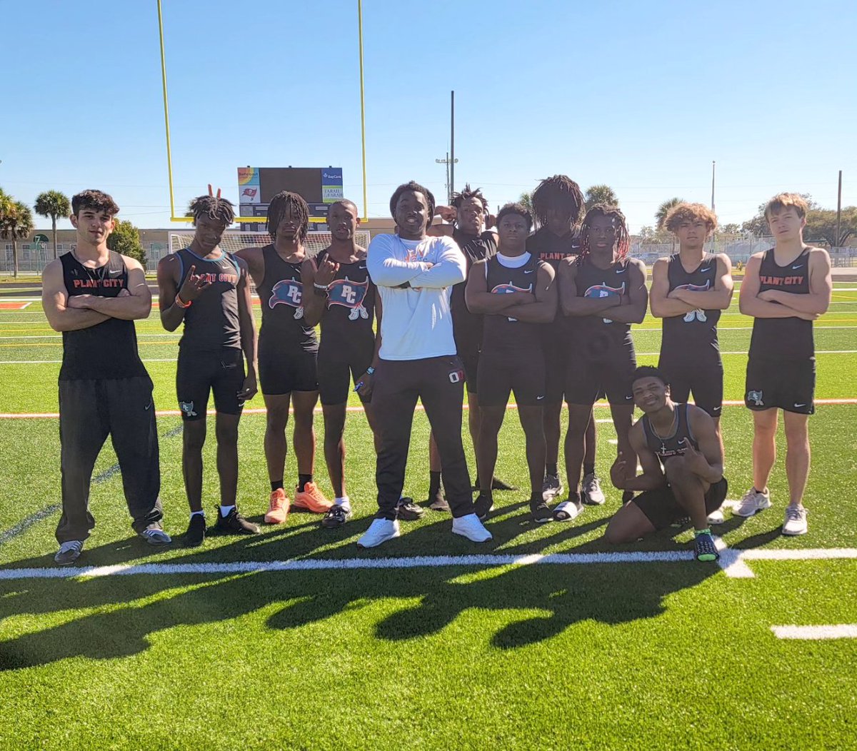 Football Raiders Running Track with a few missing. Making sure these boys are always active. O yeah, and they don't miss football workouts. The Raider Way #PCRaider #TheTakeover #PlantCitySpeed