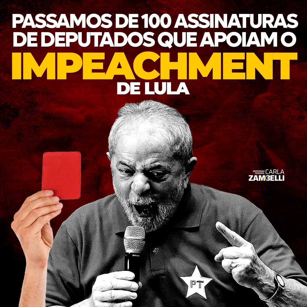 ZambelliCarla_'s tweet photo. Os deputados abaixo são os que assinarão o pedido de impeachment.

Imaginem quantos vão apoiar e votar no impeachment depois do dia 25/02 quando lotaremos a Paulista!?

Converse com seu deputado, até amanhã ainda estaremos coletando  assinaturas!

Assinaram:

1.Carla Zambelli 
2.Julia Zanatta
3.Delegado Caveira 
4.Mario Frias 
5.Meira 
6.Maurício Marcon 
7.Paulo Bilynskyj  
8.Sgt Fahur
9.Delegado Fabio Costa
10.Carlos Jordy
11.Gustavo Gayer 
12.Sgt Gonçalves 
https://t.co/37bHWpbr2e Kataguiri
14.Bia Kicis
15.General Girão
16.Luiz Philippe 
17.Nikolas Ferreira
18.Alfredo Gaspar
19.Rosangela Moro
20.Gilvan da Federal
21.Carol de Toni 
https://t.co/Uydfq3UNQcália Barros
23.Domingos Sávio
24.Ramagem
25.Nicoletti
26.Messias Donato
27.André Fernandes
28.Marcelo Álvaro Antônio
29.Eros Biondini
30.Junio Amaral
31.Coronel Telhada
32.Marcel Van Hattem
33.José Medeiros
34.Zucco
35.Daniel Freitas
36.Zé Trovão 
37.Daniela Reinehr
38.Capitão Alden
39.Filipe Martins
40.Bibo Nunes
41.Adriana Ventura
42.Gilberto  Silva
43.Cel Chrisóstomo 
44.Sanderson
45.Giovani Cherini
46.Filipe Barros
47.Cristiane Lopes
48.Capitão Augusto
49.Gilson Marques
50.Coronel Fernanda
51.Eduardo Bolsonaro
52.Any Ortiz
53.Marco Feliciano
54.Adilson Barroso
55.Chris Tonietto
56.Silvio Antonio
57.Ricardo Salles
58.Silvia Waiãpi
59.Abilio
60.Marcio Alvino
61.Jefferson Campos
62.Rodrigo Valadares
63.Marcelo Moraes
64.Delegado Éder Mauro
65.Rodolfo Nogueira
66.Dr. Frederico
67.Clarissa Tercio
68.Evair Vieira de Melo
69.Eli Borges
70.Coronel Assis
71.Luiz Lima
72.Coronel Ulysses
73.Dr. Jaziel⁠
74.Capitão Alberto Neto
75.Mariana Carvalho
76.Roberto Duarte
77.Marcos Pollon
78.  Magda Mofatto
79.  Dayany Bittencourt
80.  Maurício Souza
81.  Fernando Rodolfo
82.  Roberta Roma
83.  Alberto Fraga
84.  Reinhold Stephanes Jr
85.  Lincoln Portela
86.  Miguel Lombardi
87.  ⁠Dr. Zacharias Calil
88.  Professor Alcides
89.  Rosana Valle
90.  Hélio Lopes
91.  Pedro Lupion
92.  Pastor Eurico
93.  Delegado Palumbo
94.  Zé Vitor
95.  Lucas Redecker
96.  ⁠Dr. Fernando Maximo
97.  Thiago Flores
98.  Dr Luiz Ovando
99.  Roberto Monteiro
100. General Pazuello
101. Luciano Galego
102. Afonso Hamm
103. Osmar Terra
104. Covatti Filho
105. Pedro Westphalen
106. Geovania de Sá

#ImpeachmentLulaJa