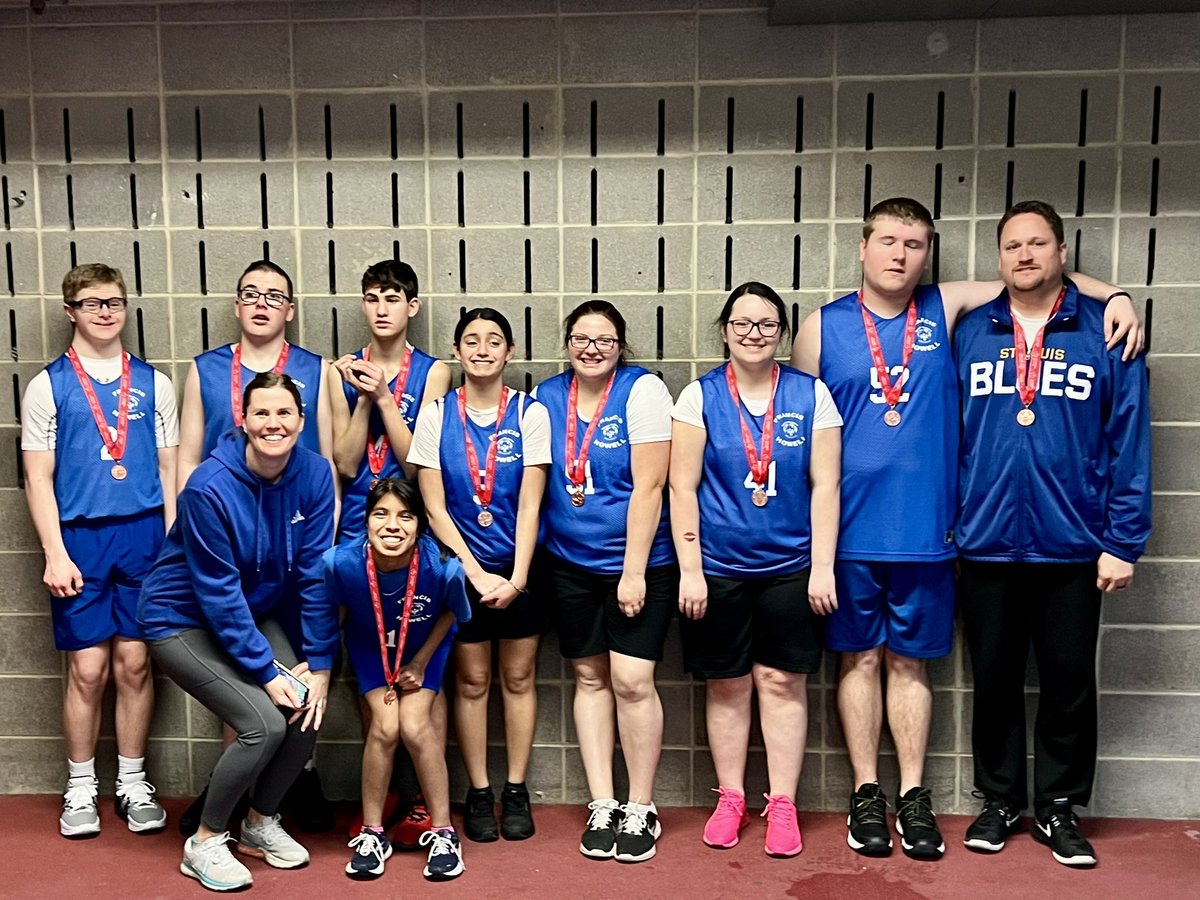 snj1027's tweet photo. Over the weekend, the Francis Howell Special Olympics team competed in a regional tournament. They faced a tough team in first game and lost, but won their second. Overall they finished in third place. Looking forward to watching them compete at state next month. https://t.co/c7s1r4OE3d