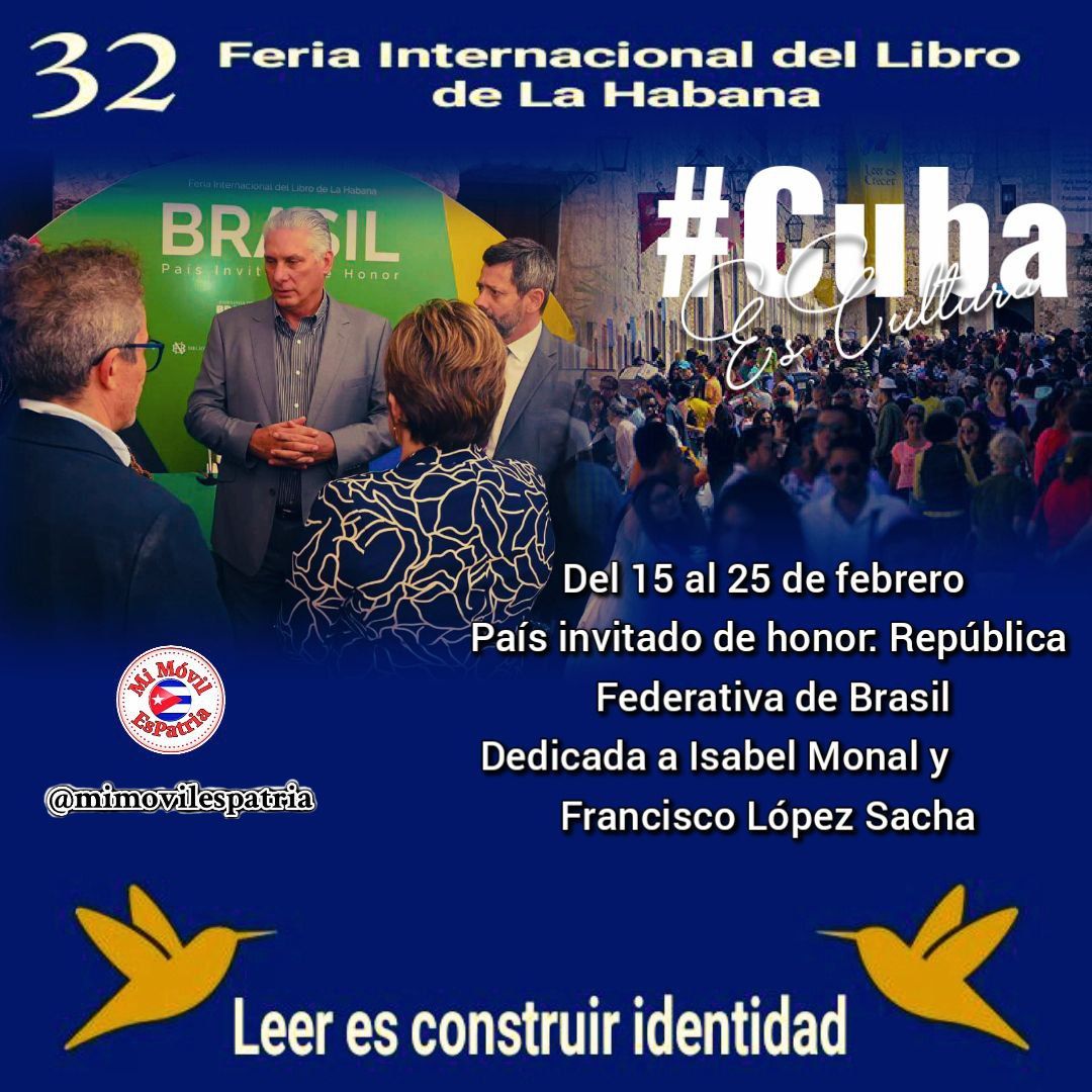 <a href="/mimovilespatria/">mimovilespatria</a> <a href="/DiazCanelB/">Miguel Díaz-Canel Bermúdez</a> <a href="/PartidoPCC/">Partido Comunista de Cuba</a> <a href="/UJCdeCuba/">UJC de Cuba</a> <a href="/DrRobertoMOjeda/">Dr. Roberto Morales Ojeda</a> <a href="/cafemartiano/">❤️Café Martiano 🇨🇺</a> @Cuba_PorSiempre <a href="/cdr_cuba/">CDR de Cuba</a> <a href="/AbelPrieto11/">Abel Prieto</a> <a href="/FMC_Cuba/">FMC de Cuba</a> <a href="/PresidenciaCuba/">Presidencia Cuba 🇨🇺</a> “La realización de la Feria Internacional del Libro de La Habana es una contundente muestra del valor que el Estado cubano le confiere al libro y la lectura. #FILCUBA2024 
#CubaEsCultura
#MiMóvilEsPatria