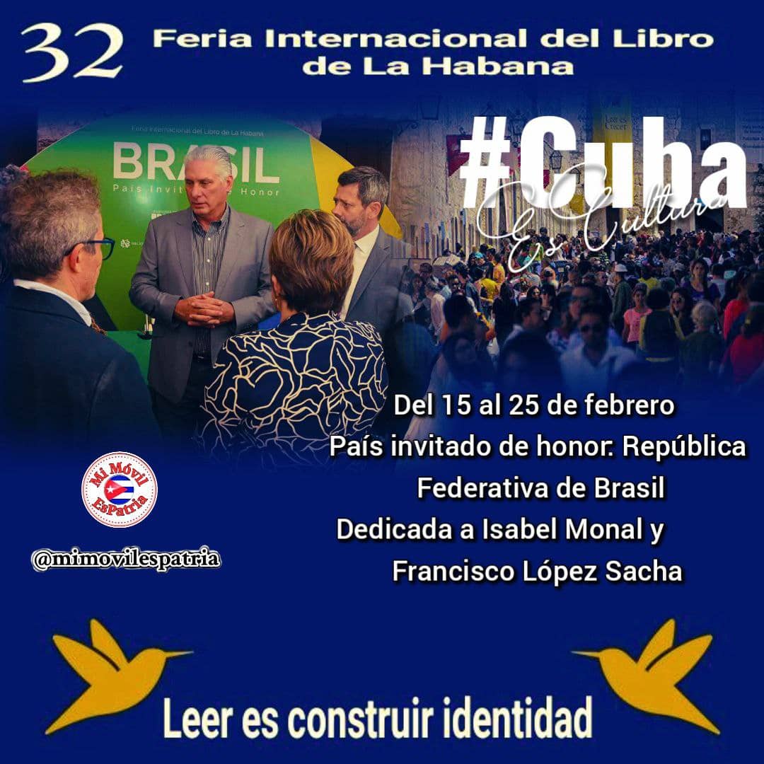 <a href="/mimovilespatria/">mimovilespatria</a> <a href="/DiazCanelB/">Miguel Díaz-Canel Bermúdez</a> <a href="/PartidoPCC/">Partido Comunista de Cuba</a> <a href="/UJCdeCuba/">UJC de Cuba</a> <a href="/DrRobertoMOjeda/">Dr. Roberto Morales Ojeda</a> <a href="/cafemartiano/">❤️Café Martiano 🇨🇺</a> @Cuba_PorSiempre <a href="/cdr_cuba/">CDR de Cuba</a> <a href="/AbelPrieto11/">Abel Prieto</a> <a href="/FMC_Cuba/">FMC de Cuba</a> <a href="/PresidenciaCuba/">Presidencia Cuba 🇨🇺</a> "La realización de la Feria Internacional del Libro de La Habana es una contundente muestra del valor que el Estado cubano le confiere al libro y la lectura".
📚 Los libros son la prueba de que los seres humanos pueden hacer magia"
#CubaEsCultura
#MiMóvilEsPatria 🇨🇺