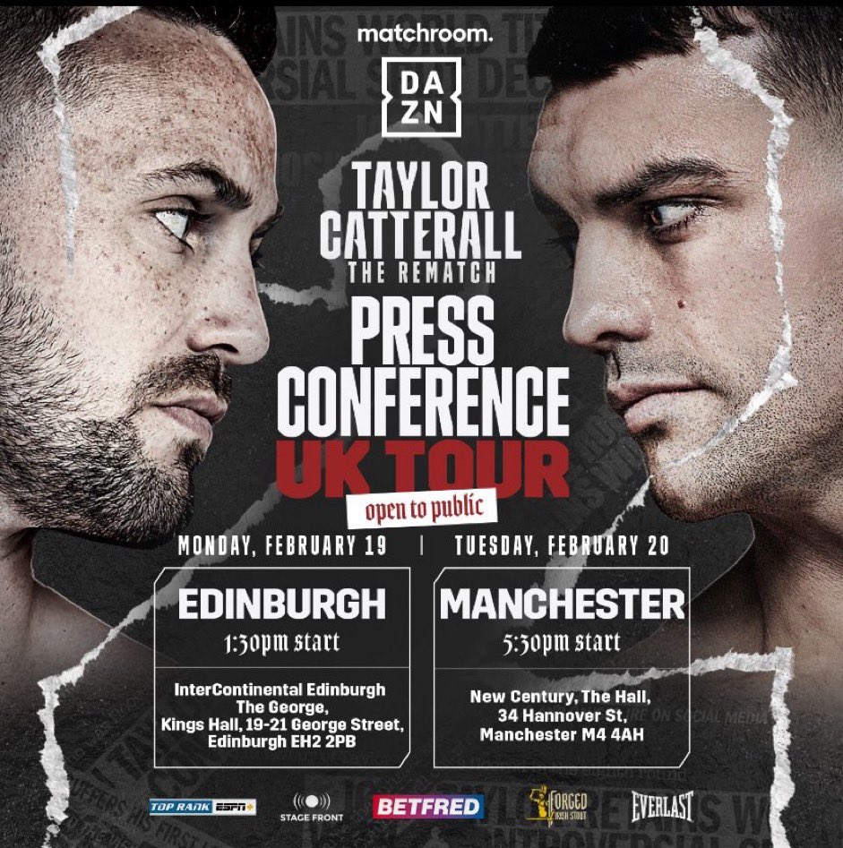 See you all in Manchester at 17:30 🤝 @jack_catt93 @DAZNBoxing @MatchroomBoxing #TaylorCatterall2