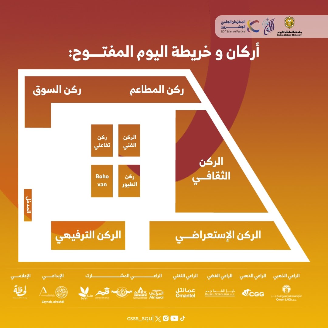 Csss_squ's tweet photo. تنتظركم الكثير من الفعاليات المشوقة في اليوم المفتوح 
#المهرجان_العلمي_20 https://t.co/lq1jgS7hMM