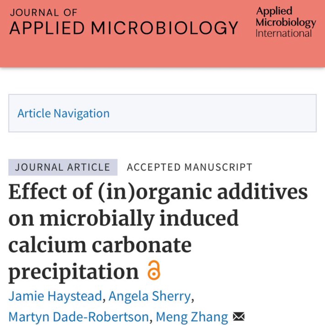 Bio_Buildings's tweet image. Have you read already our new paper about the effect of additives on MICP?

Great work by @JamieHaystead @AngeSherry @MartynDR @MengZhangDR
 Access the publication at doi.org/10.1093/jambio… 

@Bio_Buildings @NorthumbriaUni #MICP #biomaterials #biotechnology