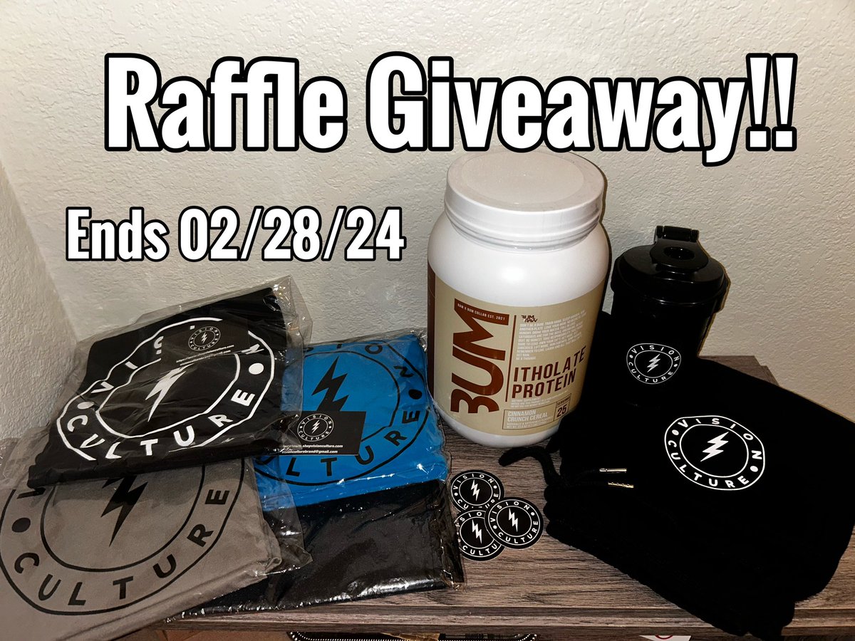 RealBrandonRyan's tweet photo. To celebrate my podcast being sponsored, I decided to do a giveaway ⚡️ 

WHAT YOU WIN‼️
Protein from Raw Nutrition 
1 Shaker Cup
3 VC shirts 
1 VC Flag
1 Pair of shorts
VC stickers 

HOW TO ENTER‼️
Purchase 1 pair of stickers at https://t.co/VR99MjWSOq 

Basically $1=1 Entry 🤷🏼‍♂️ https://t.co/wN6eEFdn1N