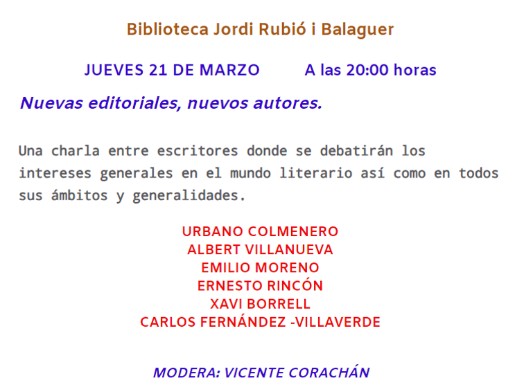 El jueves 21/03/24, la primera mesa de SANT BOI NEGRE.
Una charla grupal que seguro que será muy interesante, cada uno de ellos tiene mucho y bueno que contar.
@urbano_colmenrero
<a href="/avillan1/">Albert Villanueva</a>
@emiliomoreno3898
<a href="/xavierborrell/">Xavier Borrell</a>
@fervisan
@ernestorinconrios