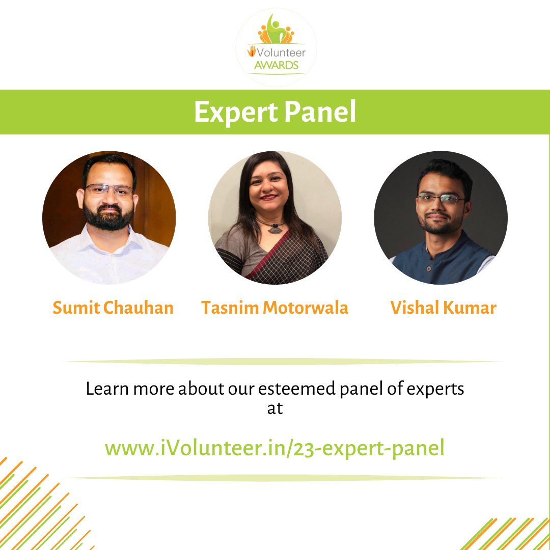 Introducing the expert panel that played a crucial role in the selection process for the iVolunteer Awards. Their knowledge and dedication ensured that the most deserving nominees made it to the finals.

ivolunteer.in/23-expert-panel

#iVolunteerAwards #ExpertPanel