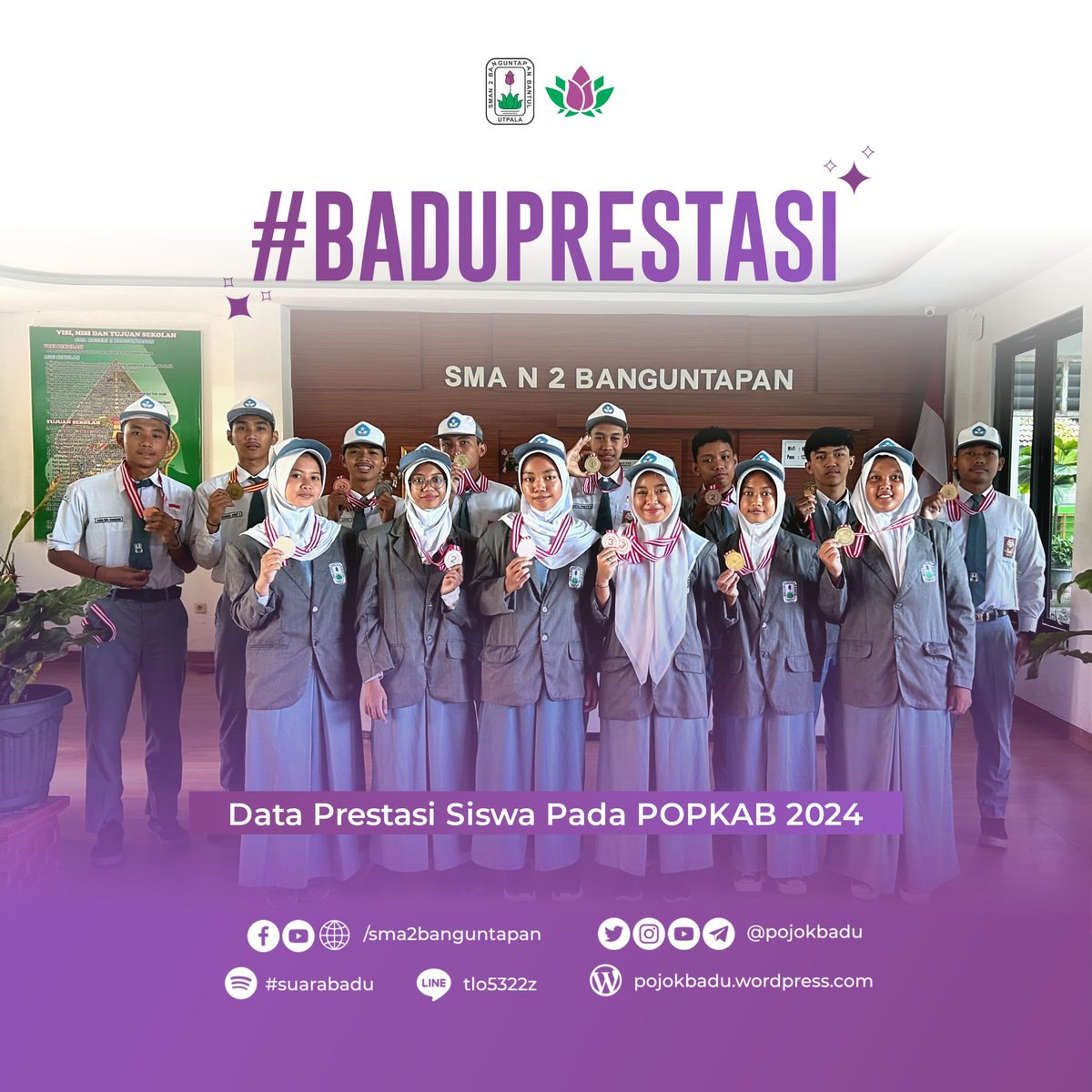 PojokBadu's tweet photo. Kesuksesan adalah buah dari kerja keras yang kalian tanam. Selamat kepada semua siswa-siswi SMAN 2 Banguntapan atas prestasi luar biasa pada POPKAB 2024! 🌟

#baduprestasi
#prestasihebat
#karyatanpabatas https://t.co/9Moy5rqK7r