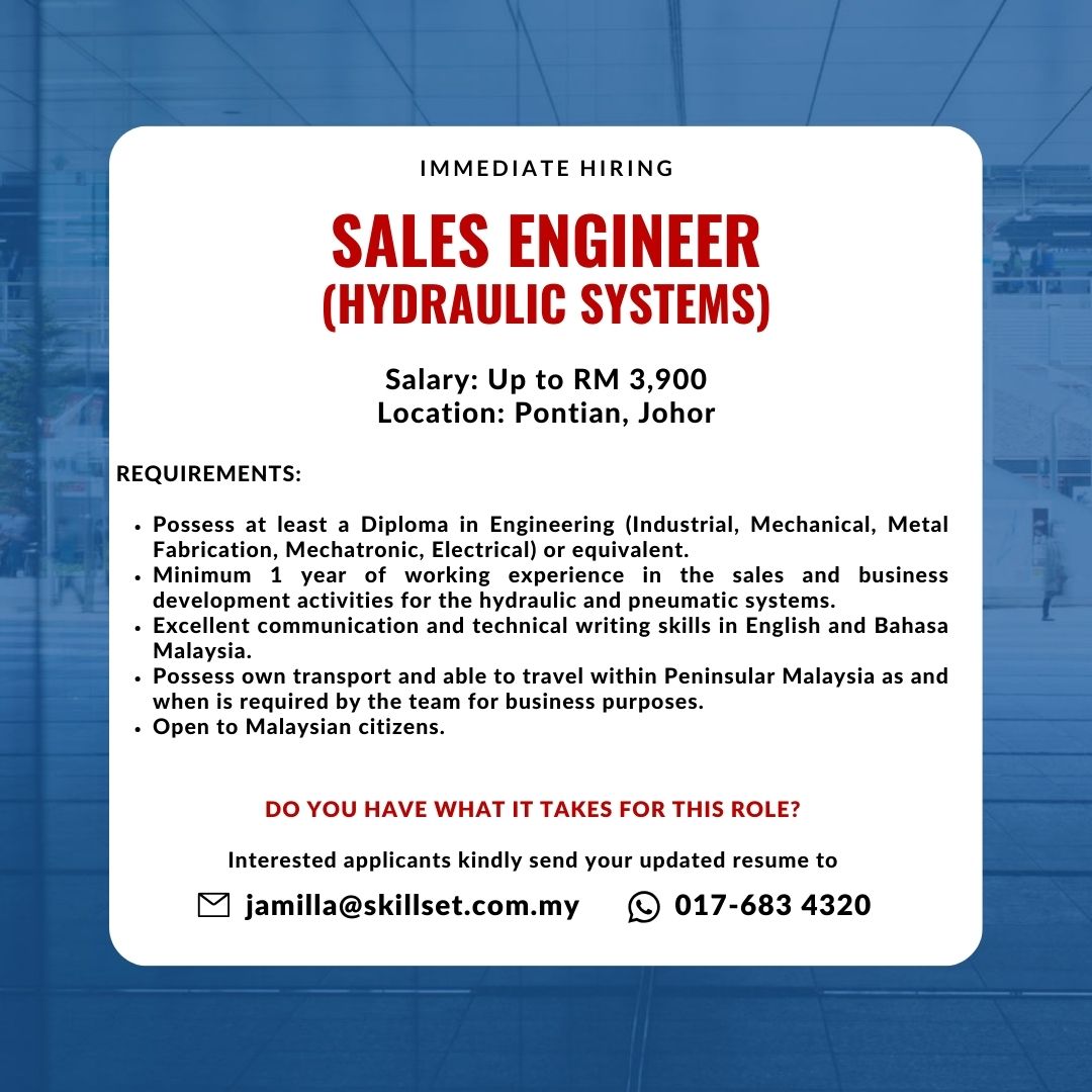 I am looking for Sales Engineer! Feel free to connect and recommend your friends 😁 @kerja_kosongMY @kerjakosong_MY_ @Oh_KerjaKosong @twtkerjakosongg @kerjakosong123 @myjobvacancyy @KerjaOh @sebarkerja @twt_kerja @MauKerjaMY