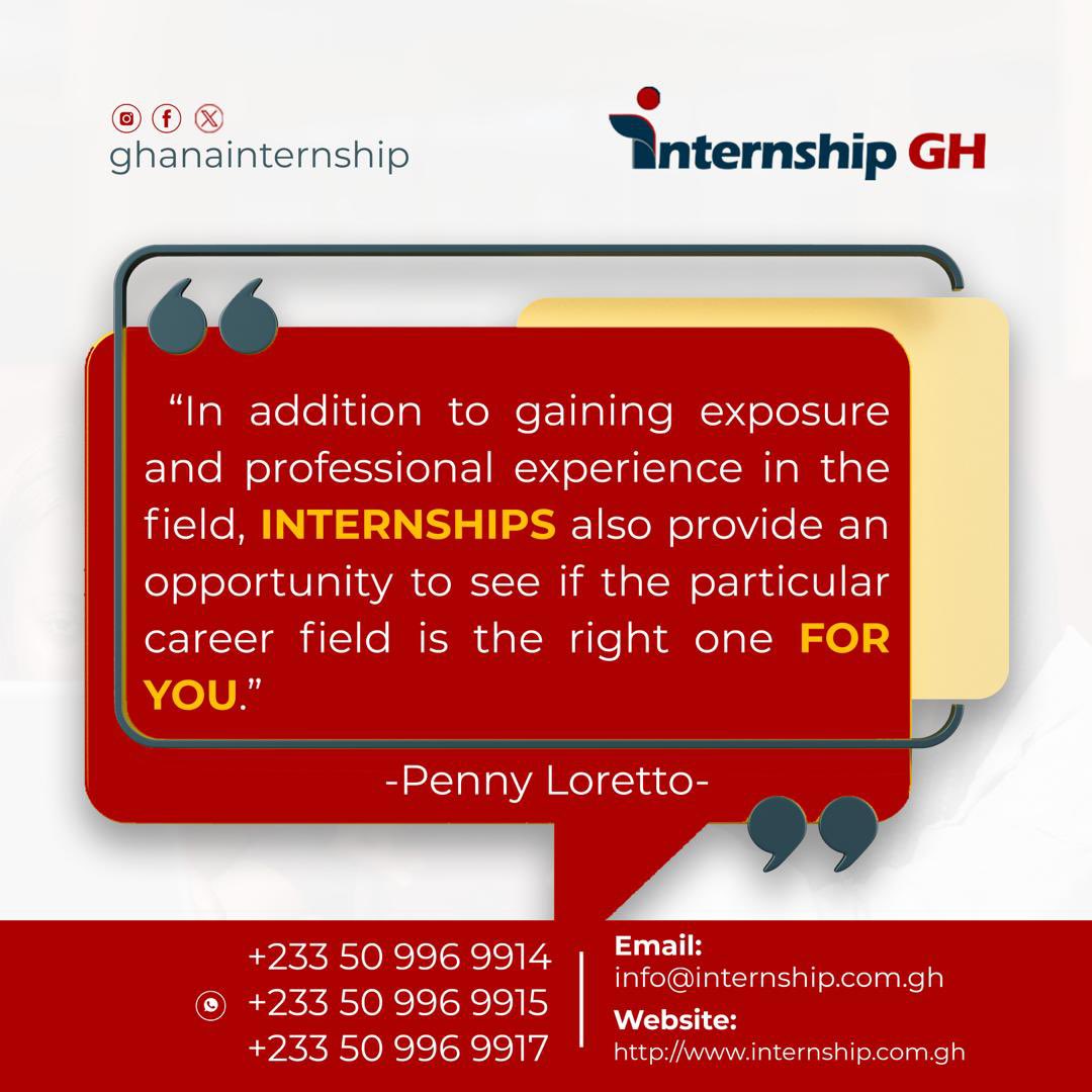 Internship is a great starting point for every students who aspires for a great career