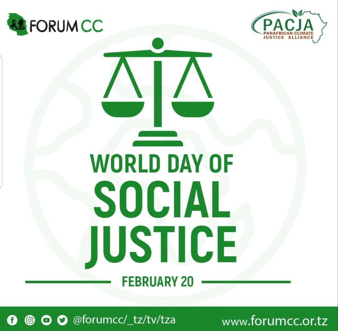 Celebrating #WorldDayofSocialJustice with the Pan-African Climate Justice Alliance @PACJA1 : Eradicating climate threats Sustainable development for all ⚖️ Equity & justice. Let's build a future where no one is left behind!
#SocialJustice #ClimateAction #WorldSocialJusticeDay24