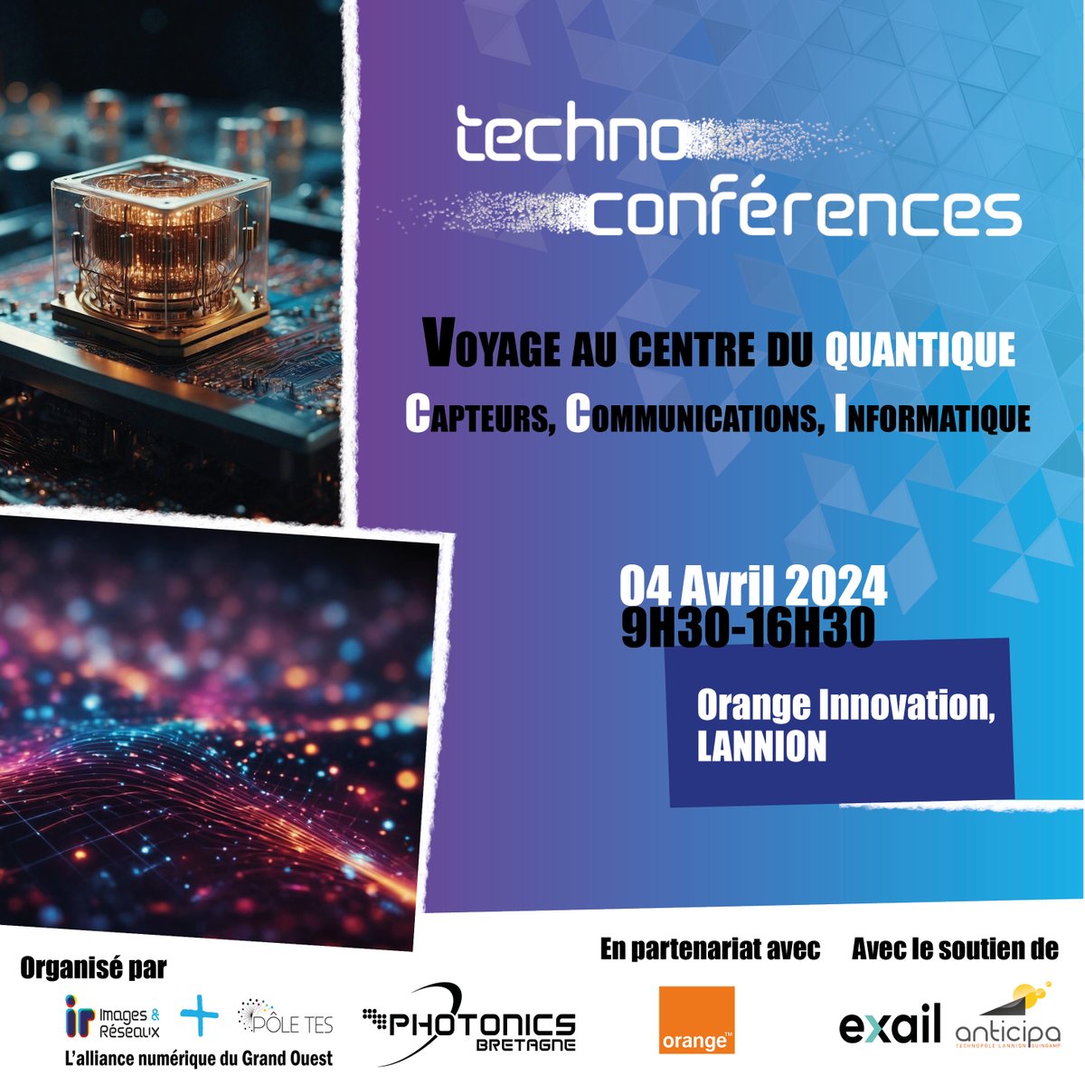 imagesreseaux's tweet image. #technoconférence 📢 Le quantique, ça vous parle ?

Soyez prêt à plonger vers l’Infiniment Petit avec une immersion dans l’Univers quantique le 4 avril prochain sur le site Orange Innovation à Lannion ! 🚀

Programme et inscriptions 👉 vu.fr/wplrR