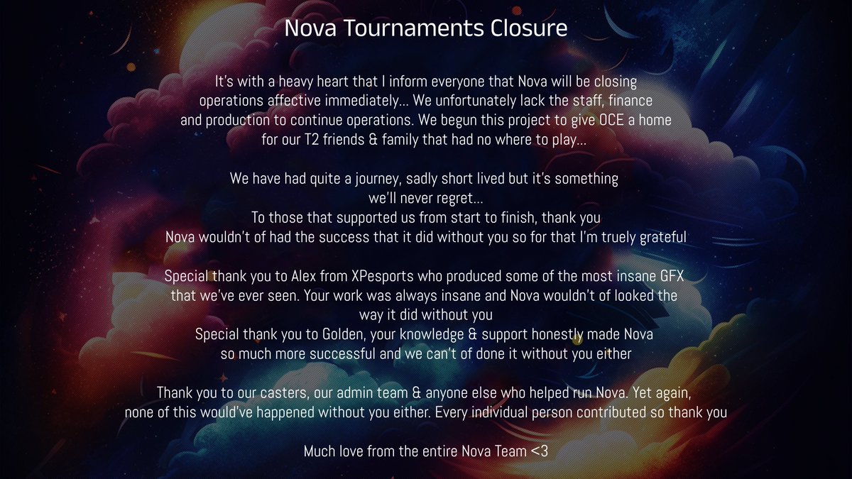 Important Info regarding Nova Tournaments
Thank you for everything guys ❤️