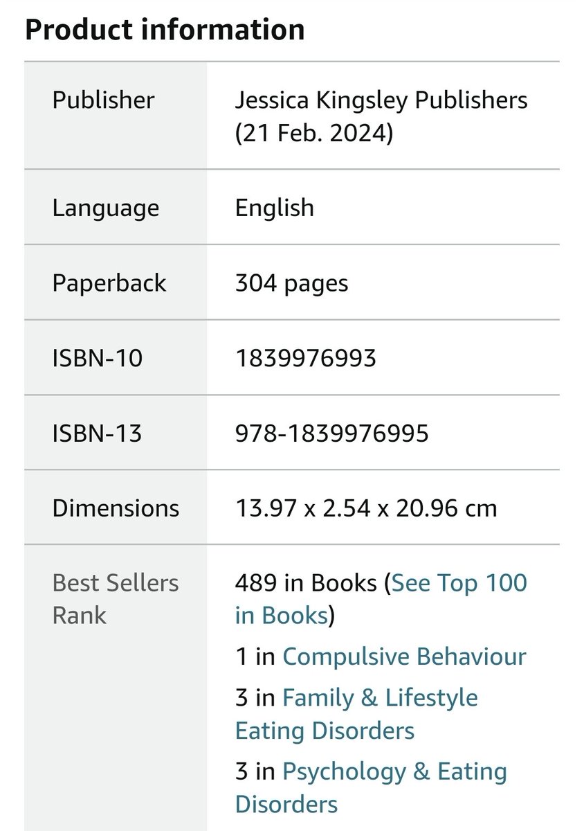 #489 in ALL books and it's not even out yet! 🤯🤯 Finally, eating disorders getting the attention needed! Pre-orders help debut authors out SO much. It increases the book's visibility and gets more people talking about such an important topic. Pre-order: linktr.ee/drchuks_