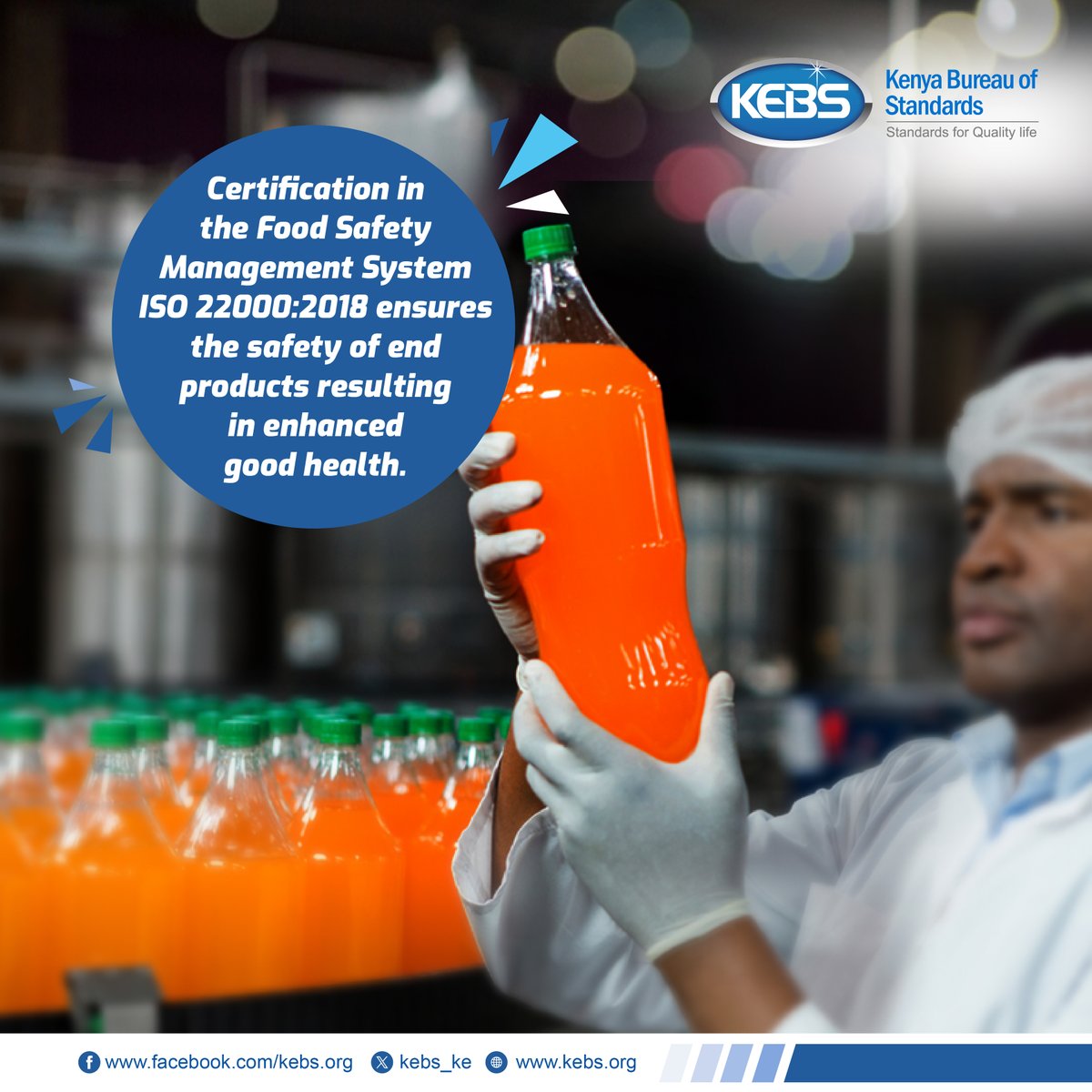 KEBS_ke's tweet image. #ManagementSystems Certification plays a vital role in enhancing the quality and safety of products and services in Kenya. For instance, food safety certification has significantly contributed towards reducing the cases of foodborne illnesses.
#FoodSafety #QualitySystems ^JKK