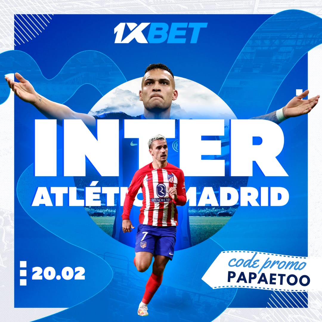 💥⚽️ L'Inter défie l'Atletico Madrid en Ligue des Champions! Qui l'emportera? Pariez avec 1xBet et ressentez l'excitation! 💪🏾⚽️ Utilisez le code PAPAETOO pour des avantages exclusifs: tinyurl.com/y8uz6vjc