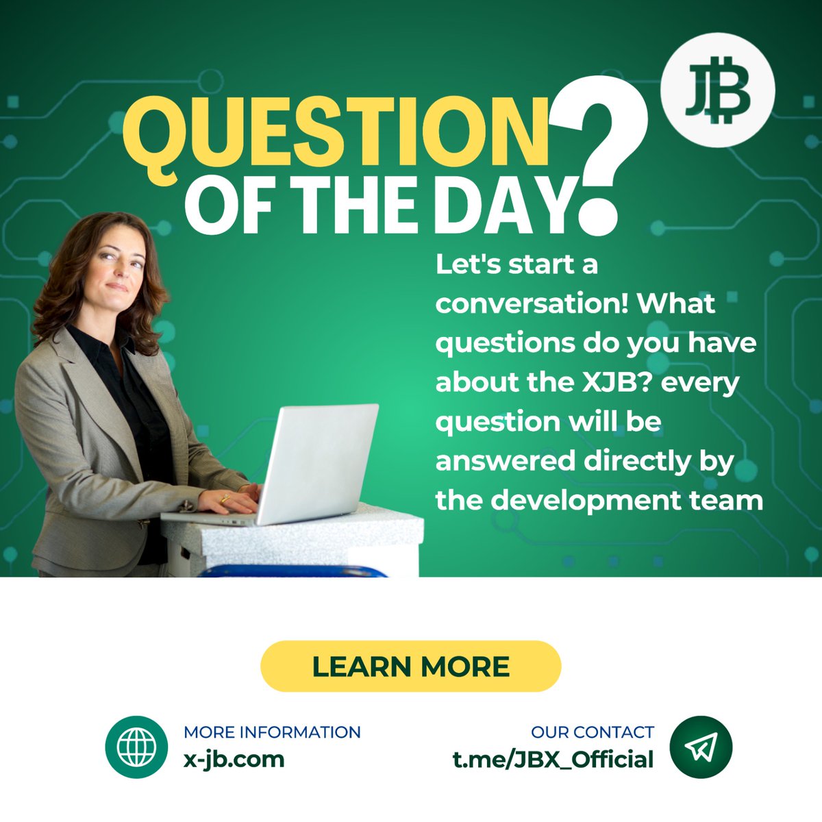 🔍 Let's Dive Deeper into XJB! 💬 What burning questions do you have about our platform? Every question will be answered directly by our development team! 💡 #QuestionOfTheDay #XJB #Cryptocurrency #DevelopmentTeam #GetAnswers #JournalofBlockchain $JBUS $BTC #XJB #JBX #bitcoin