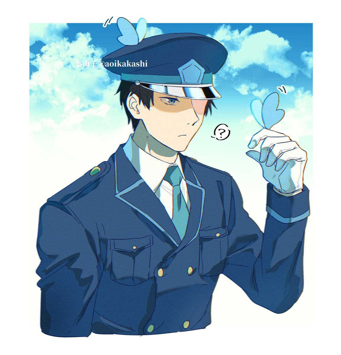 roy mustang 1boy male focus butterfly bug uniform hat gloves  illustration images