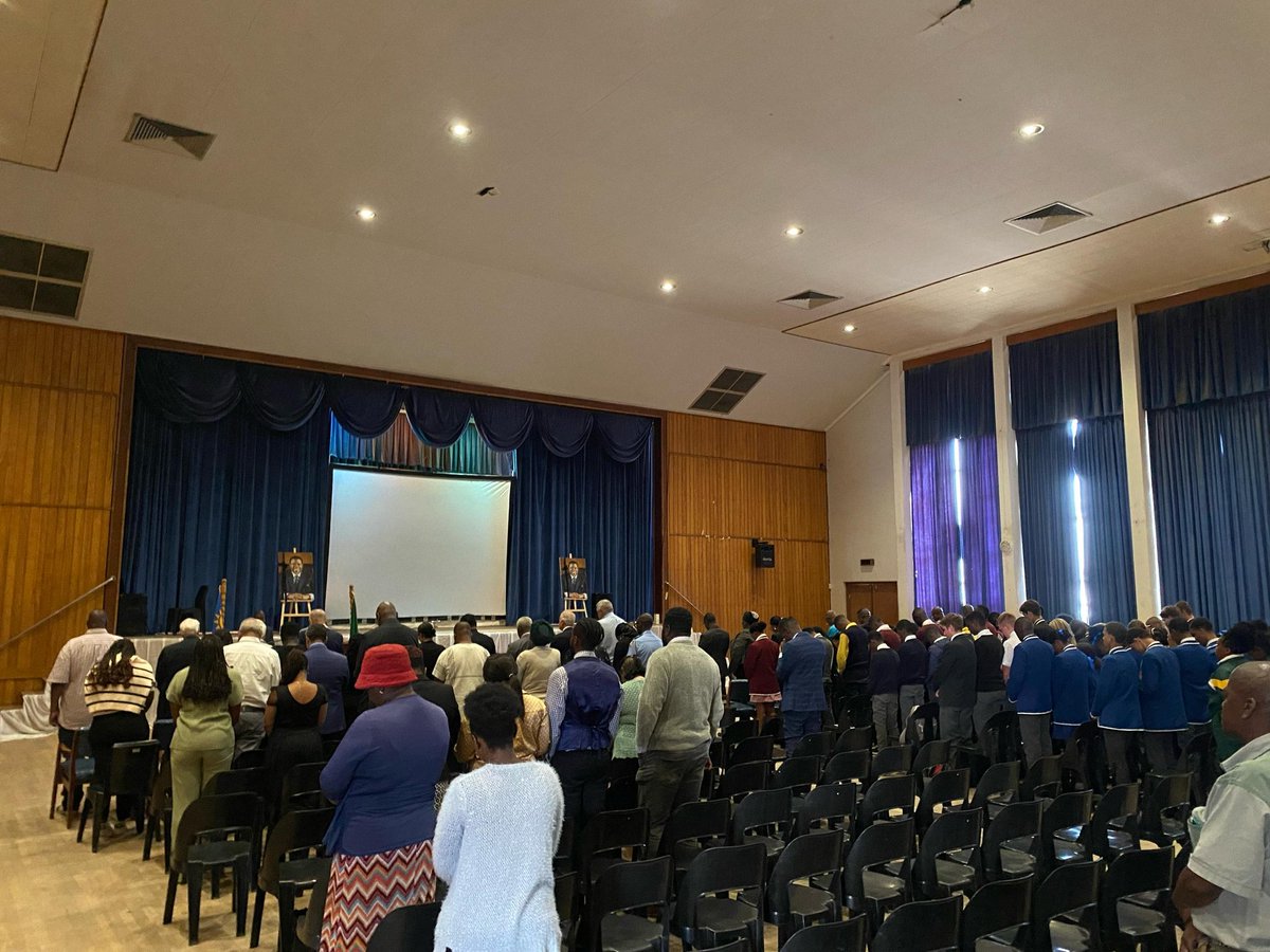 Joining hands in Walvis Bay's town hall led by Hon. Neville Andre to honor the legacy of President Hage Geingob. A moment of reflection and shared experiences, ensuring the young generation learns about a life dedicated to serving humanity. #HageGeingobLegacy #CommunityUnity"