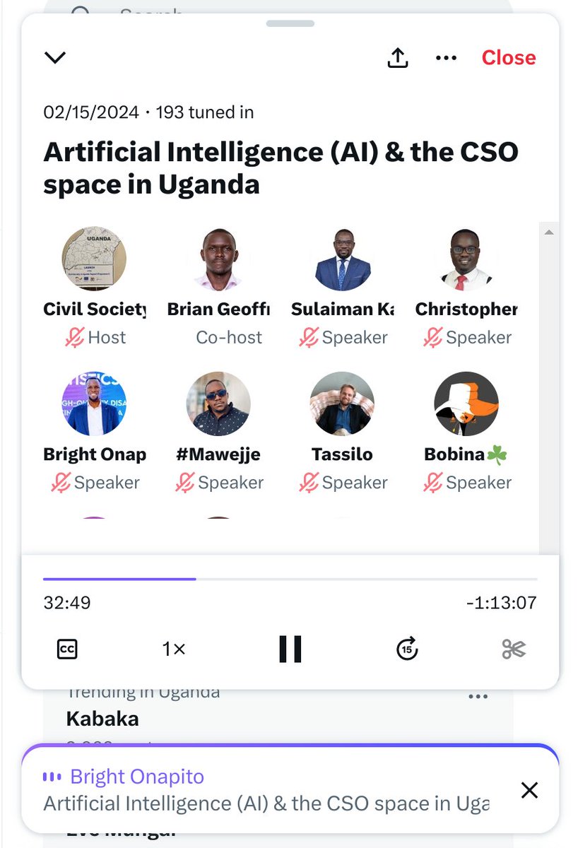 While on the #AI & #CSO space in #Uganda, our AI & #Data lead @onabright noted that: 'By proactively integrating AI into our society, we have the opportunity to foster progress in a manner that is both ethically sound and environmentally sustainable.'
