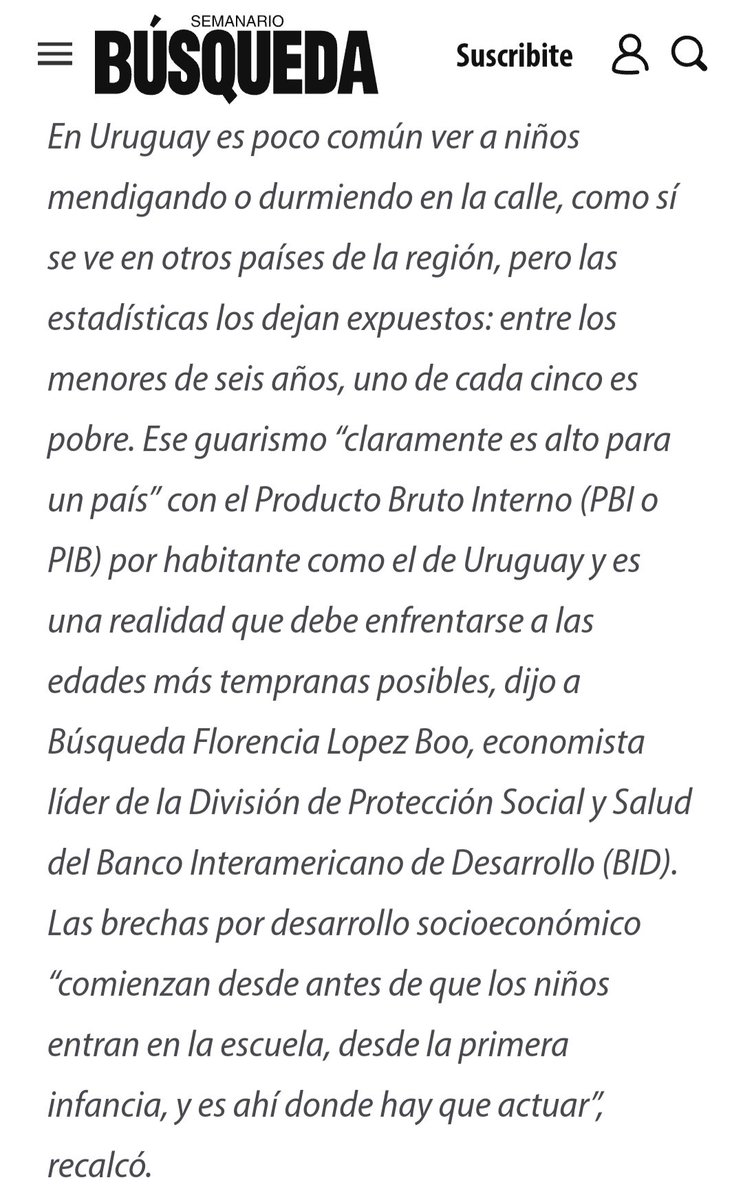 Escuchaste la cháchara insignificante? Ahora te invito a conocer la triste realidad que viven las infancias en #Uruguay (no lo dice el FA, lo dice el Bid y publica Búsqueda) 
Llenarse la boca con la palabra "libertad" es por lo menos cínico cuando tus acciones son indignas.