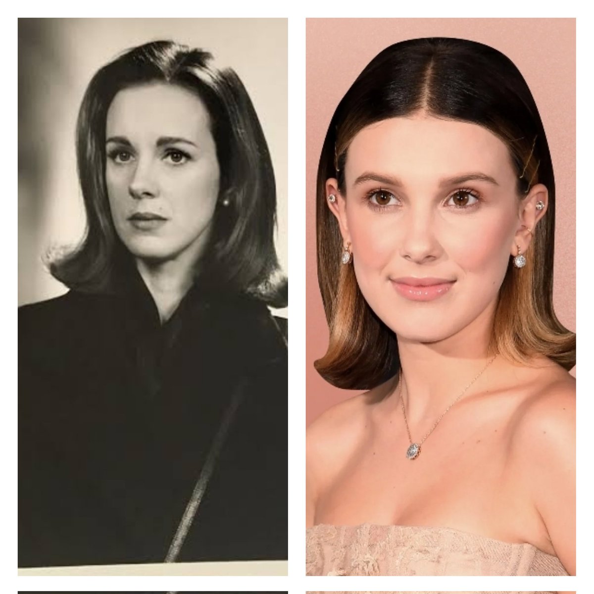 AquaGals's tweet photo. So I never knew how close Millie Bobby Brown look soooo much as Elizabeth Perkins. Does anyone else see it? #Hollywoodlookalikes #Elizabethperkins #odd #milliebobbybrown #theheck https://t.co/tnU8fTzT3p