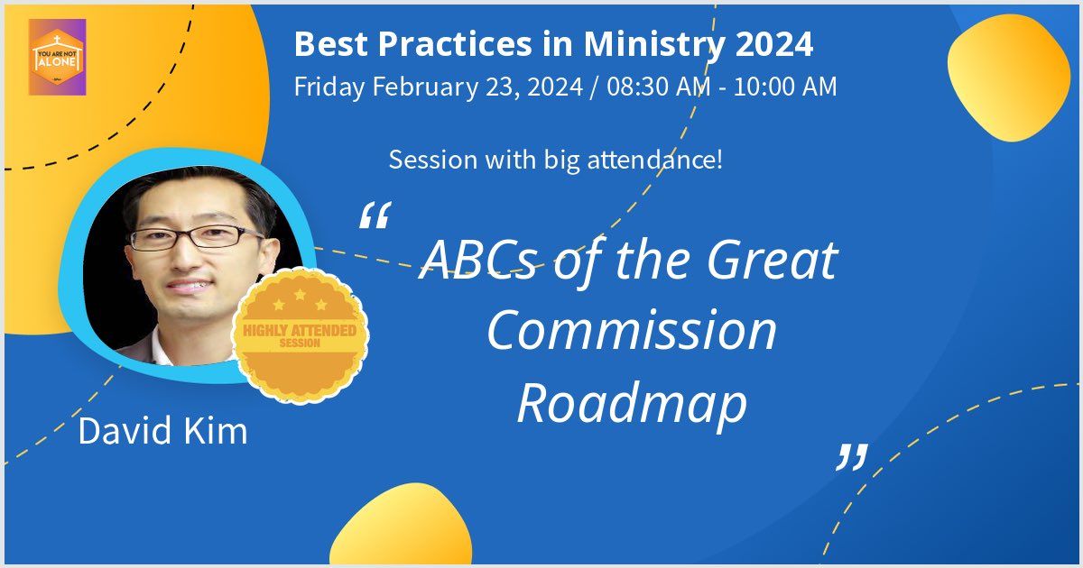 davidkim_'s tweet photo. I’ll speaking at Best Practices in Ministry 2024 in Phoenix, AR on ABCs of the Great Commission Roadmap. https://t.co/8h3i9J8Ead