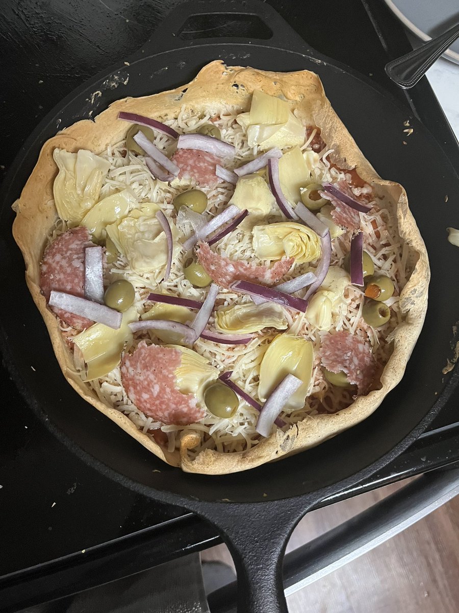 antipasto pizza on sourdough discard tonight