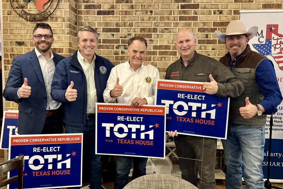 Great time speaking at a rally for my friend and conservative fighter @Toth_4_Texas’s reelection with @reptinderholt, @NateSchatzline, and @WatchChad. Texas needs Steve back in the #Txlege House!