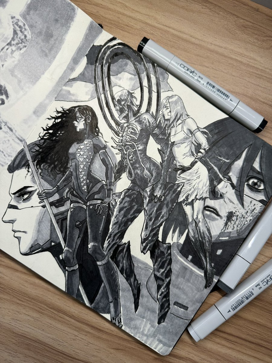 aoyichuan's tweet photo. #signalis #SIGNALISfanart #elster #arinaneyeong #sketch #sketchbook #drawing #pentelsignpen #copicmarkers https://t.co/2pb4TjYtU9