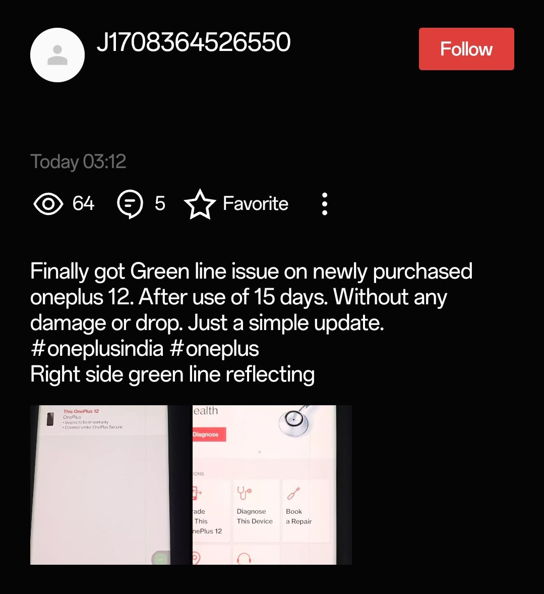 ShyamTechVlogs's tweet image. Uh-oh! The OnePlus 12 is facing the dreaded green line issue 😱 Despite boasting a new display, this old problem just won't go away. Seriously, why is fixing this glitch so difficult? #oneplus12 #greenlinefix
@oneplus