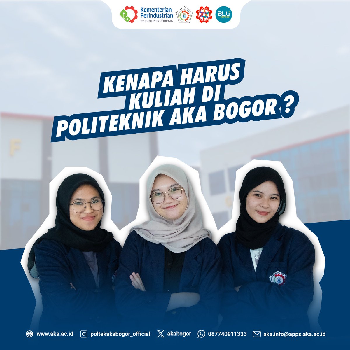 AKABOGOR's tweet photo. Masih butuh alasan buat memilih Politeknik AKA Bogor? Buat kamu yang mau cepet kerja setelah lulus kuliah, dengan biaya terjangkau dan skill yang sesuai dengan kebutuhan industri, kuliah di Politeknik AKA Bogor merupakan pilihan yang tepat. https://t.co/mAfrTmvHME