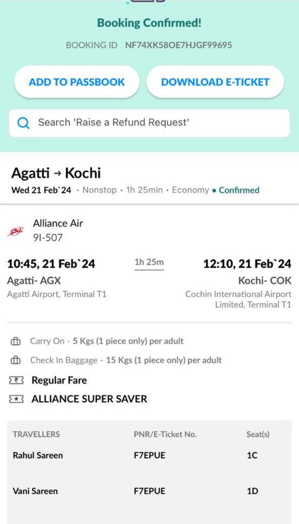 rahul1054's tweet photo. @JM_Scindia sir I am in Lakshadweep. My mother is very unwell and shifted to Icu. It is a medical emergency. My return ticket to Delhi is of 21st February. I have to take today flight. Please try to accommodate us today in alliance air flight. https://t.co/4ZS4bjXWKO
