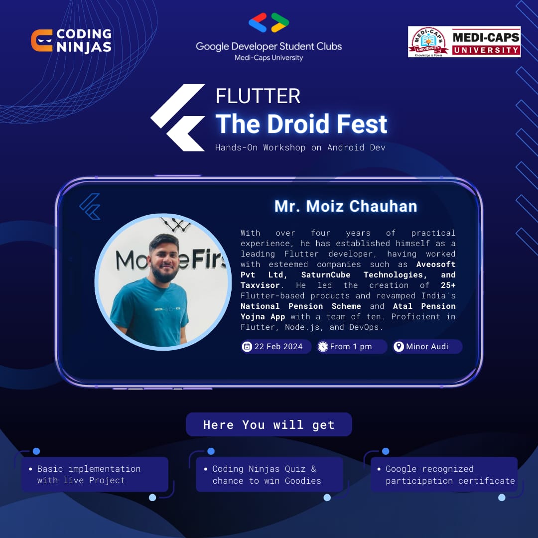 🎉From basics to brilliance - Code, Create, &amp; Conquer. Join us for an Android adventure!! 🎆

🌟MU-GDSC presents The Droid Fest - An Android’s Voyage!