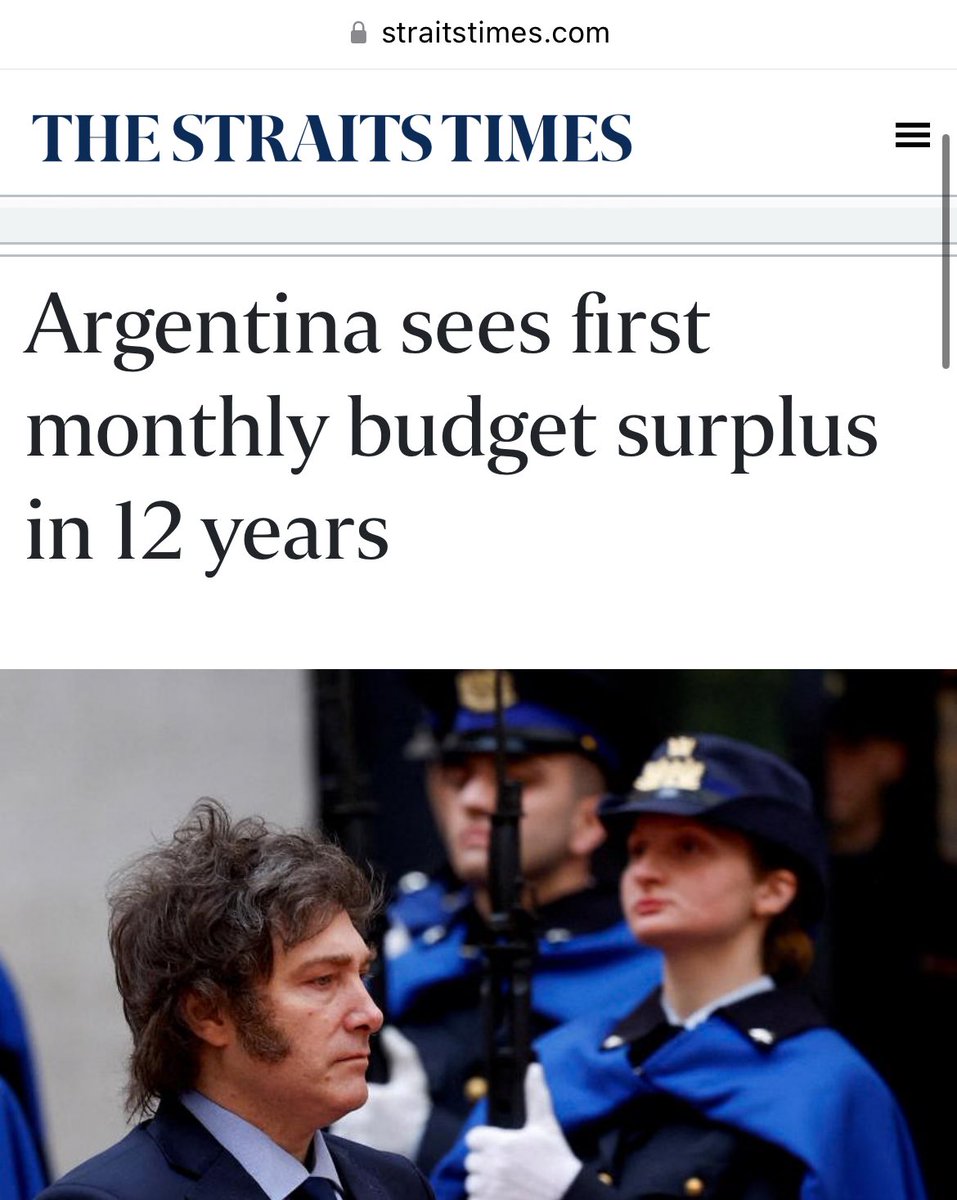 It took Libertarian President Javier Milei nine and a half weeks to balance the budget and create a surplus. NINE. AND A HALF. WEEKS.