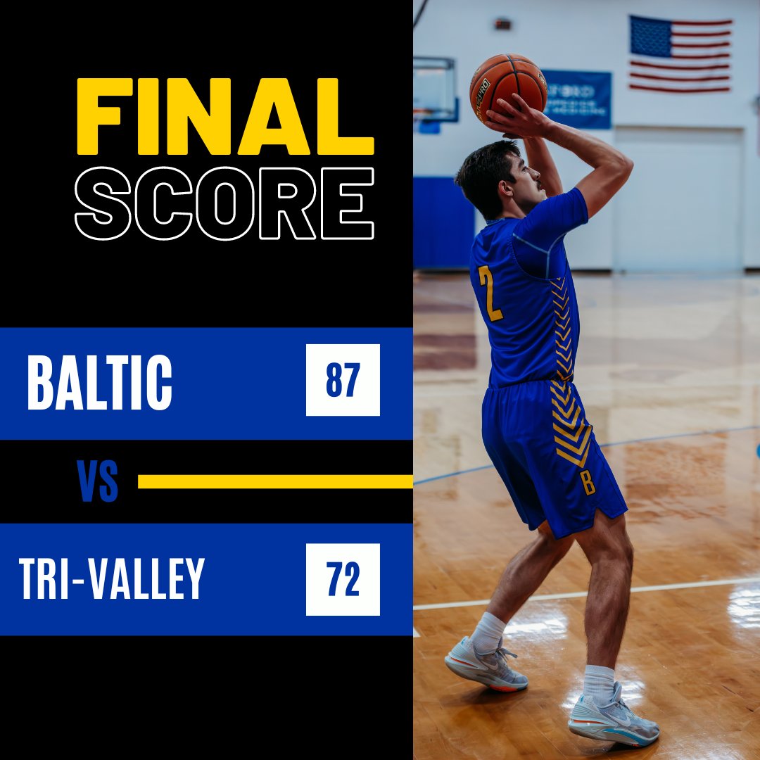 Baltic Boys Basketball (@bball_bhs) on Twitter photo Fun win tonight with a great effort by our guys. Bulldogs win 87-72 in Tri-Valley. <a href="/jack_erickson3/">jack erickson</a> had 34pts to lead all scorers, <a href="/BenEricksonBB/">Ben Erickson</a> had 20, <a href="/mark__ditter/">DITTER MARK</a> also had 12. #Sdpreps #strongertogether #BulldogGRIT
<a href="/dakotasportsnow/">Dakota News Now Sports</a>
<a href="/DigitalZSD/">Digital Z South Dakota</a>
<a href="/DaksHoops/">DAK Hoops</a>
<a href="/BigSiouxMedia/">Big Sioux Media Sports Network</a> Fun win tonight with a great effort by our guys. Bulldogs win 87-72 in Tri-Valley. <a href="/jack_erickson3/">jack erickson</a> had 34pts to lead all scorers, <a href="/BenEricksonBB/">Ben Erickson</a> had 20, <a href="/mark__ditter/">DITTER MARK</a> also had 12. #Sdpreps #strongertogether #BulldogGRIT
<a href="/dakotasportsnow/">Dakota News Now Sports</a>
<a href="/DigitalZSD/">Digital Z South Dakota</a>
<a href="/DaksHoops/">DAK Hoops</a>
<a href="/BigSiouxMedia/">Big Sioux Media Sports Network</a>