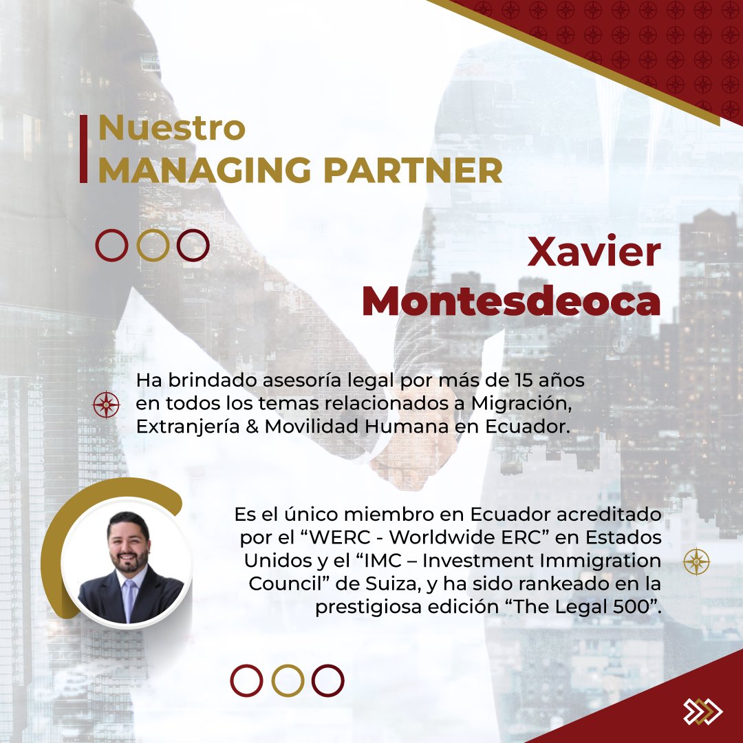 Montsaimmigrat's tweet photo. Explora nuevos horizontes en movilidad global con MONTSA IMMIGRATION LAW, la distinguida firma boutique de Ecuador con acreditación internacional. Aprovecha la oportunidad de recibir asesoramiento de expertos reconocidos por WERC y el IMC y lleva tu carrera a un nivel global. https://t.co/xogKAB3pUI