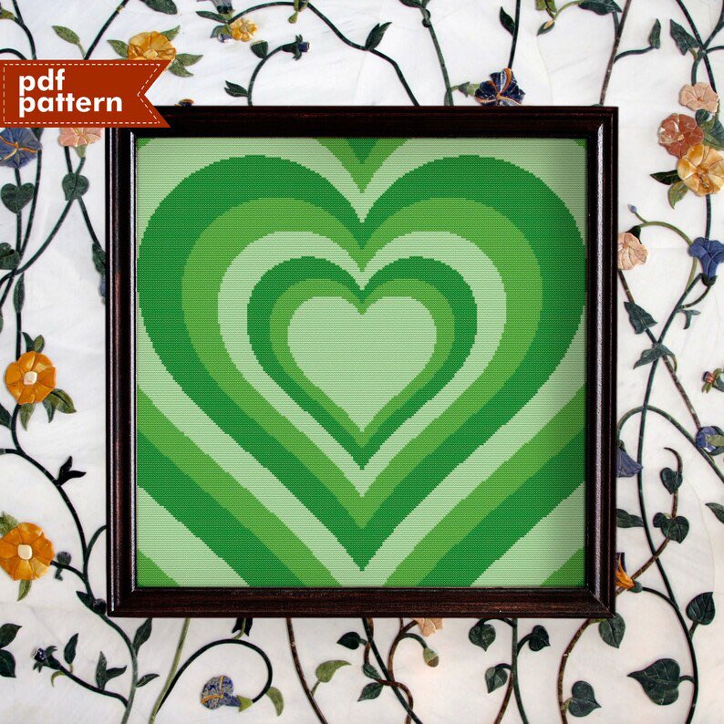#etsy shop: Power puff Girls Green Heart Buttercup Cross Stitch Pattern PDF ONLY Embroidery Pattern 200x200 Stitch DIY Holiday Animated Cartoon Meme etsy.me/3SO3y8W #birthdaygift #crossstitch #stpatricksday #crossstitchpattern #crossstitchpdf #heartcrossstitch #etsygifts