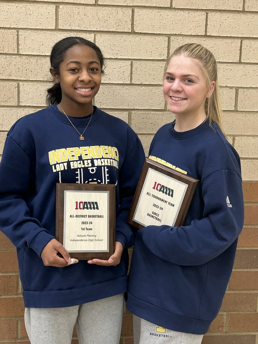 First Team All District 10-4A, Aaliyah Fleming! 

All District 10-4A Tournament Team, Savanna Seay! 

#ALLINdy 🥳😤