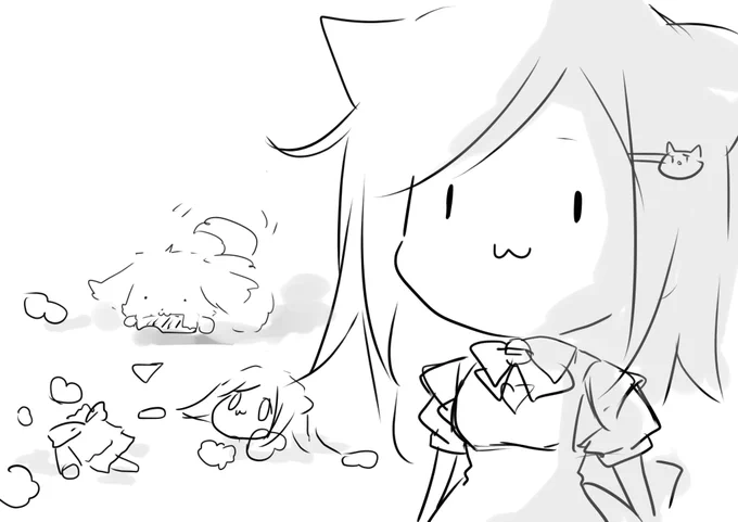 イッヌ(まるちゃま)にこりぐるみを破壊されたこりえちゃん 