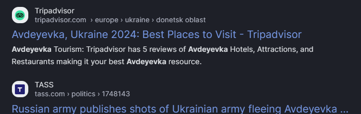 DonName73501's tweet image. WOW -  I'd seen some headlines earlier but hadn't got round to it yet. Been going over #SimplisicusTheThinkers #substacks on #Avdeyevka. (Although looks as though #TripAdvisor is still upbeat about tourism)   Lots of #Copium in Western media I see.
