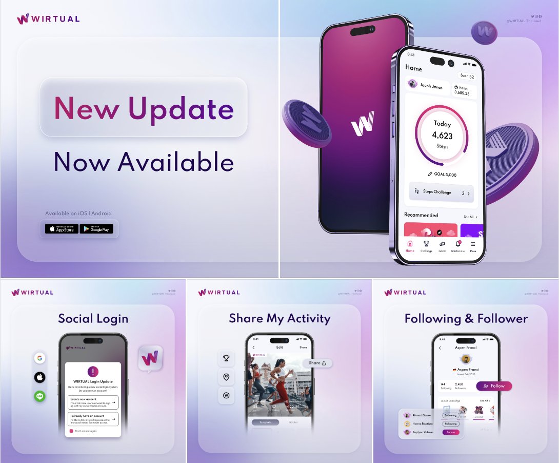 🚨UPDATE ALERT 🚨 The newest version is here! Time to upgrade your WIRTUAL experience What’s New? 🔐Social Login 🌐Share My Activity 👥Following & Follower 🔥Max Receive & Submission Update the latest version >> wirtual.onelink.me/0Nne/ver2