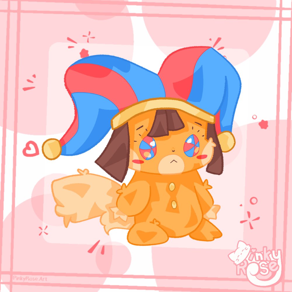 PinkyRoseArt's tweet photo. More cursed Pokémon art! It’s pawmni! (Pomni + pawmi)

#comingsoon #smallbusiness #stickers #sticker #artist #art #digitalart #pokemon #pawmi #theamazingdigitalcircus #tadc #pomni https://t.co/3GfDzwm3Fm